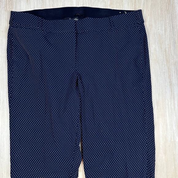 Lane Bryant Navy Blue Dot Stretch Waist Allie Boot Work Casual Dress Pants 22 - Picture 2 of 16